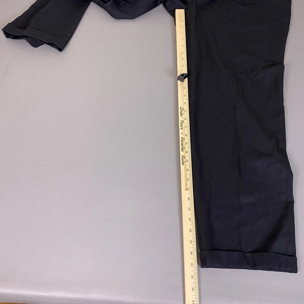 Joseph & Feiss Wool Dress Pants Mens Size 40x34 Black Pleated Cuffed Relaxed Fit